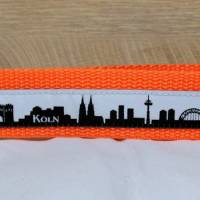 Schlüsselband Geschenk-Schlüsselanhänger Köln-Anhänger orange schwarz grau Skyline Autoschlüssel Hausschlüssel Bild 2