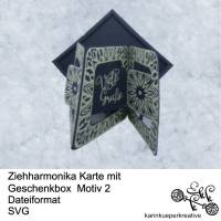 Plotterdatei Ziehharmonika Karte mit Geschenkbox Motiv 2 Bild 1