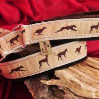 Hundehalsband 39 cm + 7 cm Zugstopp Fellimitat "Windhunde" Bild 1