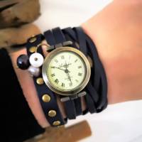 Armbanduhr,Wickeluhr mit Druckknopfverschluss, Zuchtperlen Bild 1