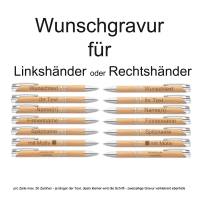 Kugelschreiber personalisiert | Bambus Kugelschreiber mit Gravur 5 Stück | Kugelschreiber aus Holz Bild 2