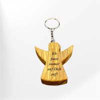 Schlüsselanhänger Schutzengel personalisierbar Handschmeichler aus Olivenholz Engel Bild 8