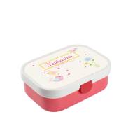 Brotdose Mepal mit Namen, Lunchbox & Trinkflasche für Mädchen mit Obsteinsatz und Gabel, Motiv Vögel Bild 1