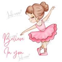 Bügelbild Mädchen Ballerina Believe in you Bild 1