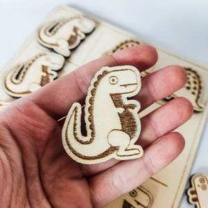 Tic Tac Toe Spiel Dino aus Holz | Brettspiel mit Dinosaurier Figuren | Holzspiele für Familie | Geschenke für Kinder Bild 4