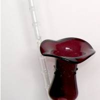 Schnapspfeife Tulpenform, vintage Schnapsglas, 50er Jahre, mundgeblasen, Glaspfeife mundgeblasen filigrane Schnapspfeife Bild 2