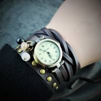 Armbanduhr,Wickeluhr mit Druckknopfverschluss, Zuchtperlen Bild 4