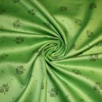 14,30 EUR/m Dirndl-Stoff Blümchen schwarz auf grün Baumwollsatin Bild 1
