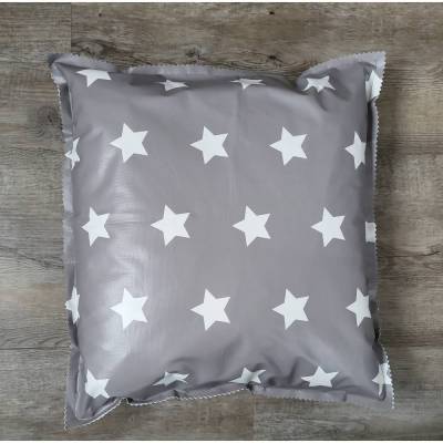 Abwischbares, wetterfestes Outdoorkissen mit Zickzackrand