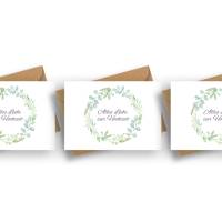 Friendly Fox Hochzeitskarte, Karte zur Hochzeit mit Eukalyptus, DIN A6 Karte inkl. Umschlag (3er Set) Bild 2