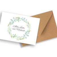 Friendly Fox Hochzeitskarte, Karte zur Hochzeit mit Eukalyptus, DIN A6 Karte inkl. Umschlag (3er Set) Bild 4