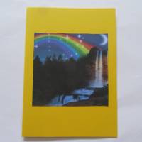 Karte mit Kunstdruck - Regenbogen mit Sternenhimmel Bild 1