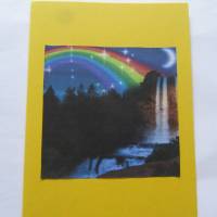 Karte mit Kunstdruck - Regenbogen mit Sternenhimmel Bild 2