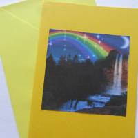 Karte mit Kunstdruck - Regenbogen mit Sternenhimmel Bild 3