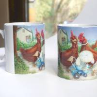 Süße Kunst Tasse aus Keramik für Kinder und Erwachsene zum Ostern, Witzige Becher in Set mit Grußkarte Bild 4