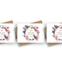 Friendly Fox Hochzeitskarte, Karte zur Hochzeit mit Kranz, Alles Gute zur Hochzeit, DIN A6 Karte inkl. Umschlag (3erSet) Bild 2