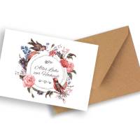 Friendly Fox Hochzeitskarte, Karte zur Hochzeit mit Kranz, Alles Gute zur Hochzeit, DIN A6 Karte inkl. Umschlag (3erSet) Bild 4