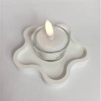 Raysin Tablett Blume mit Teelichtglas, Entspannung, Wellnessoase, Wohlfühloase Bild 1