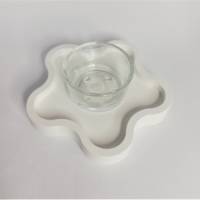 Raysin Tablett Blume mit Teelichtglas, Entspannung, Wellnessoase, Wohlfühloase Bild 2