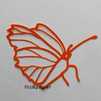 Schmetterlinge und Blüten aus orangem Papier, zum Basteln, für Scrapbooking etc. Bild 4