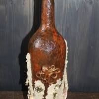 Dekoflasche MEERESBRISE maritime Malerei/Collage auf einer Glasflasche Upcycling Vintagedeko Maritime Deko Geschenkidee Bild 2