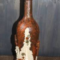 Dekoflasche MEERESBRISE maritime Malerei/Collage auf einer Glasflasche Upcycling Vintagedeko Maritime Deko Geschenkidee Bild 3