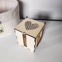 Geschenkbox für Tassen aus Holz | Holzbox Geschenkverpackung mit Herz | Verpackung für Kaffeetasse Bild 2