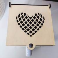 Geschenkbox für Tassen aus Holz | Holzbox Geschenkverpackung mit Herz | Verpackung für Kaffeetasse Bild 3