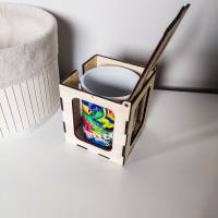 Geschenkbox für Tassen aus Holz | Holzbox Geschenkverpackung mit Herz | Verpackung für Kaffeetasse Bild 4