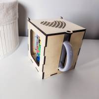 Geschenkbox für Tassen aus Holz | Holzbox Geschenkverpackung mit Herz | Verpackung für Kaffeetasse Bild 6