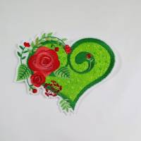 Herz Applikation mit Rosen Bild 3