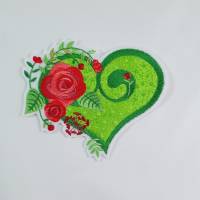 Herz Applikation mit Rosen Bild 4