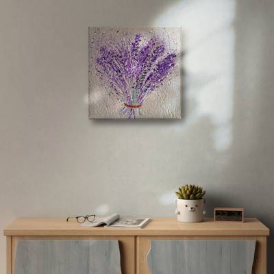 Lavendeltage Acrylgemälde Leinwand 20x20 cm Original