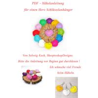 Herz Schlüsselanhänger PDF - Häkelanleitung Diy digitaler Download Deutsch Valentinstag  Hochzeit Bild 8