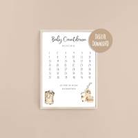Baby Countdown PDF | Geburtsposter zum drucken | Geschenk Schwangerschaft Countdown | Babyparty | Babyshower Bild 2