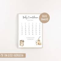 Baby Countdown PDF | Geburtsposter zum drucken | Geschenk Schwangerschaft Countdown | Babyparty | Babyshower Bild 3
