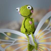 Kantenhocker Frosch gehäkelt - süßes und lustiges Geschenk für Freunde,Kantenhocker Frosch, Dekoartikel für Dein Zuhause Bild 2