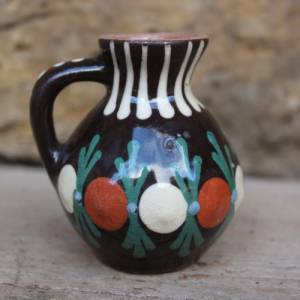 Mini Vase Henkelvase Vintage Majolika Keramik Pozdisovice Czechoslovakia 60er 70er Jahre Bild 1