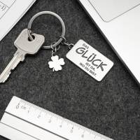 Das Glück Schlüsselanhänger mit Gravur - Auto Glücksbringer - Schlüsselanhänger mit Kleeblatt - Schwarzmatt Bild 6