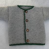 Baby Trachtenjacke in grau grün Gr. 62/68 Strickjacke Bild 1