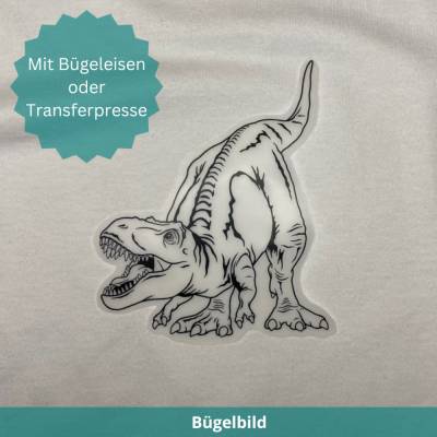 Bügelbild "Tyrannosaurus Rex #5" Dinosaurier schwarz DTF-Transfer