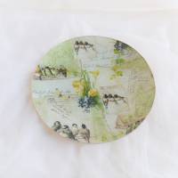 Tischdeko, dekorativer Glasteller mit Frühlingsmotiven Bild 1