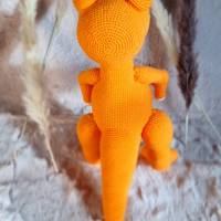 Handgefertigtes gehäkeltes Kuscheltier T-Rex Dino aus Baumwolle, Geschenk zu Ostern Geburtstag, Schuleinführg für Kinder Bild 6