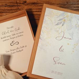 Geldgeschenk zur Hochzeit personalisiert, Hochzeitsgeschenk vintage Design, Geschenk flieder, Geschenkverpackung Bild 5