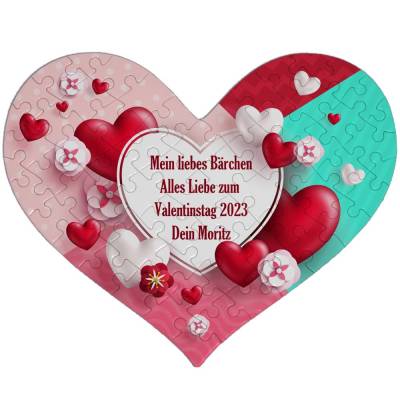 Puzzle Valentinstag mit Wunschtext | Geschenk Liebe Valentinstag
