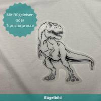 Bügelbild "Tyrannosaurus Rex" Dinosaurier schwarz DTF-Transfer Bild 1