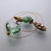 Herz Lotus Maske - goldenes Lesezeichen mit Grün, elegantes Geschenk zum Buch Muttertag Bild 2