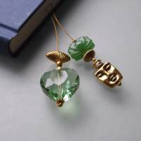 Herz Lotus Maske - goldenes Lesezeichen mit Grün, elegantes Geschenk zum Buch Muttertag Bild 6