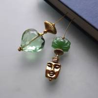 Herz Lotus Maske - goldenes Lesezeichen mit Grün, elegantes Geschenk zum Buch Muttertag Bild 8