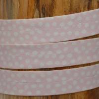 Schrägband Kantenband Einfassband mit Punkten Tupfen rosa und hellblau 20 mm Baumwolle Bild 2